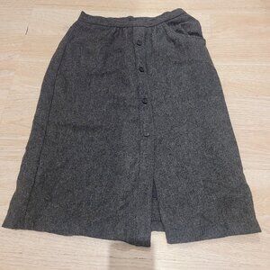 Vintage Signorina Grey Wool Skirt Size 32 Small Button with pocket